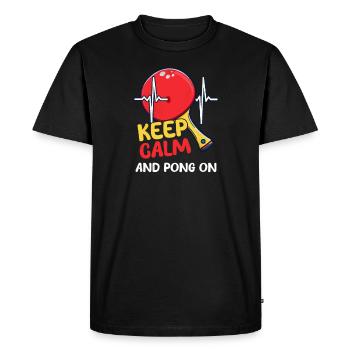 Ping Pong Keep Calm And Pong On - Men's Premium Organic T-Shirt - black - Front - Nico (187cm)
