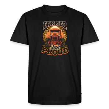 Agriculteur, agriculteur et fier - T-shirt Premium bio Homme - noir - Devant - Nico (187cm)