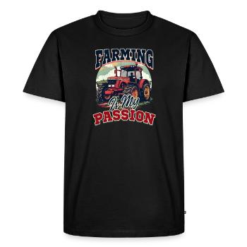 L’agriculture est ma passion - T-shirt Premium bio Homme - noir - Devant - Nico (187cm)