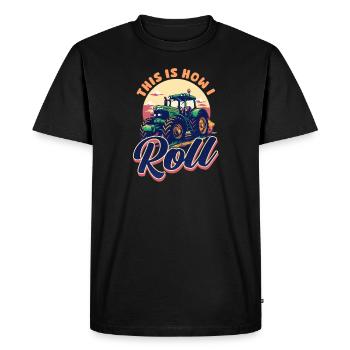 Farmer C’est comme ça que je roule - T-shirt Premium bio Homme - noir - Devant - Nico (187cm)