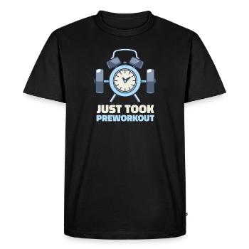 Pre Workout vient de prendre Preworkout - T-shirt Premium bio Homme - noir - Devant - Nico (187cm)