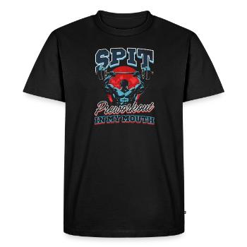 Pré-entraînement Crachat Pré-entraînement Dans Ma Bouche - T-shirt Premium bio Homme - noir - Devant - Nico (187cm)
