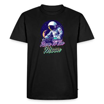 EDM Festival Rave To The Moon - Men's Premium Organic T-Shirt - black - Front - Nico (187cm)