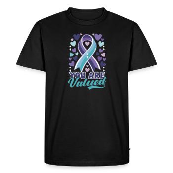 Suicide Awareness You Are Valued - Men's Premium Organic T-Shirt - black - Front - Nico (187cm)