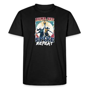 Drôle de volley-ball bosse, ensemble, pointe, répétition - T-shirt Premium bio Homme - noir - Devant - Nico (187cm)
