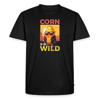 Candy Corn Maïs Pour Être Sauvage - T-shirt Premium bio Homme - noir - Devant - Nico (187cm)