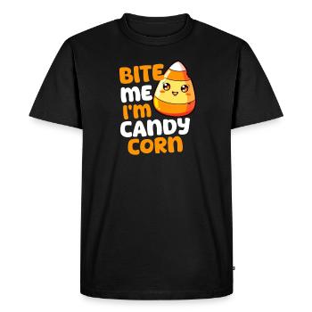 Candy Corn Bite Me, I'M Candy Corn - T-shirt Premium bio Homme - noir - Devant - Nico (187cm)