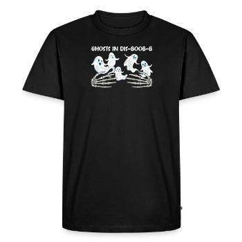 Halloween Boob Ghosts In Dis-Boo-B - Men's Premium Organic T-Shirt - black - Front - Nico (187cm)