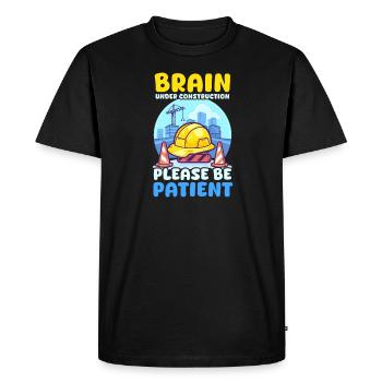 Conscience de la dépression Cerveau en construction - T-shirt Premium bio Homme - noir - Devant - Nico (187cm)