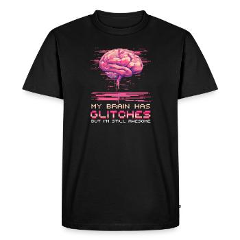 Le cerveau de la conscience de la dépression a des problèmes géniaux - T-shirt Premium bio Homme - noir - Devant - Nico (187cm)