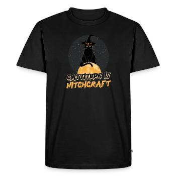 Halloween Cat Cattitude est de la sorcellerie - T-shirt Premium bio Homme - noir - Devant - Nico (187cm)