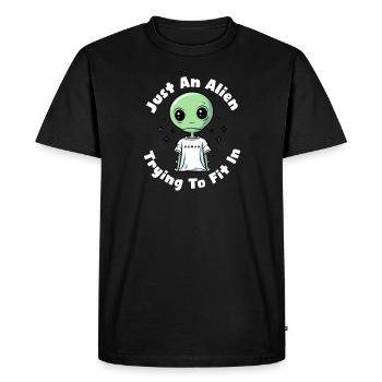 Alien Abduction Alien Trying To Fit In - Men's Premium Organic T-Shirt - black - Front - Nico (187cm)