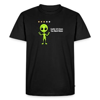 Alien Abduction 3/5 Stars Too Much Water - Men's Premium Organic T-Shirt - black - Front - Nico (187cm)