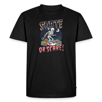 Halloween Hockey sur glace Patinez Ou Effrayez ! - T-shirt Premium bio Homme - noir - Devant - Nico (187cm)