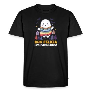 Gay Halloween Boo Felicia, I'M Fabulous! - Men's Premium Organic T-Shirt - black - Front - Nico (187cm)