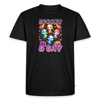 Gay Halloween Spooky And Gay - Men's Premium Organic T-Shirt - black - Front - Nico (187cm)