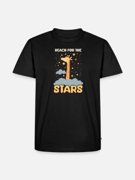 Girafe Atteindre les étoiles - T-shirt Premium bio Homme - noir