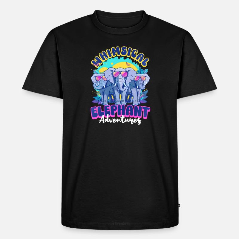 Elephant Whimsical Elephant Adventures - T-shirt Premium bio Homme - noir