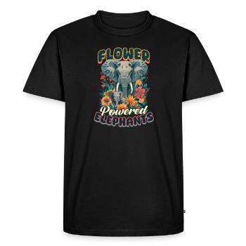 Éléphants à fleurs d’éléphant - T-shirt Premium bio Homme - noir - Devant - Nico (187cm)