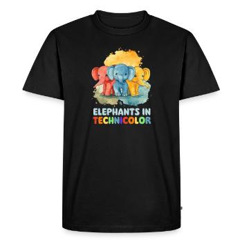 Éléphant Eléphant En Technicolor - T-shirt Premium bio Homme - noir - Devant - Nico (187cm)