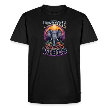 Elephant Vintage Elephant Vibes - T-shirt Premium bio Homme - noir - Devant - Nico (187cm)