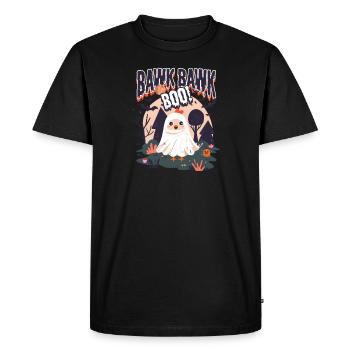 Poulet d’Halloween Bawk Bawk Boo ! - T-shirt Premium bio Homme - noir - Devant - Nico (187cm)