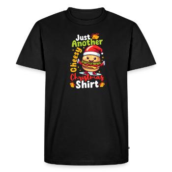 Burger de Noël Une autre tenue de Noël au fromage - T-shirt Premium bio Homme - noir - Devant - Nico (187cm)