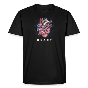 Conscience des cardiopathies congénitales : cœur éprouvé - T-shirt Premium bio Homme - noir - Devant - Nico (187cm)