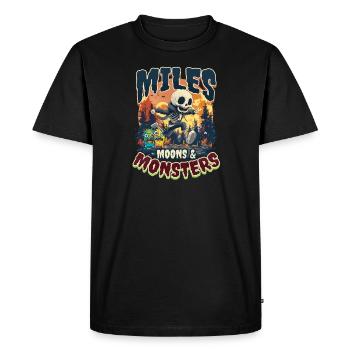 Halloween Runner Miles, lunes et monstres - T-shirt Premium bio Homme - noir - Devant - Nico (187cm)