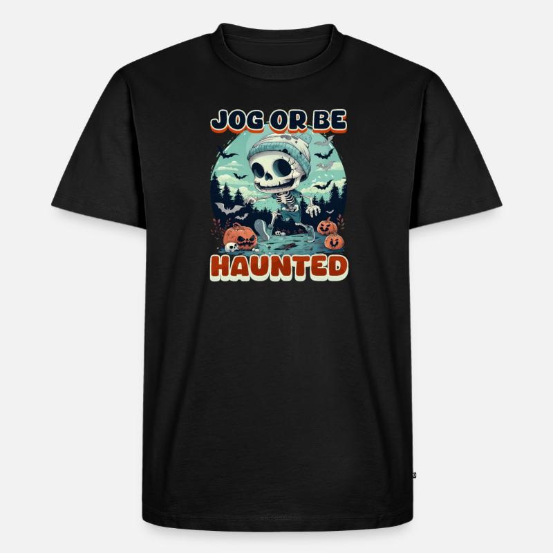 Halloween-Läufer Joggen oder verfolgt werden! - Männer Premium Bio T-Shirt - Schwarz