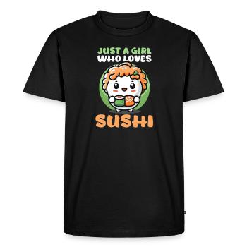 Sushi Roll Just A Girl Who Loves Sushi - Men's Premium Organic T-Shirt - black - Front - Nico (187cm)
