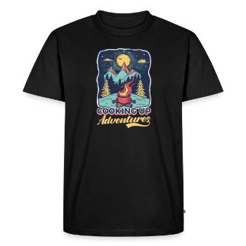 Camp Chef Cuisinant des aventures - T-shirt Premium bio Homme - noir - Devant - Nico (187cm)