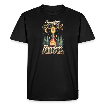Cuisinier de feu de camp Camp Chef, palmier intrépide - T-shirt Premium bio Homme - noir - Devant - Nico (187cm)