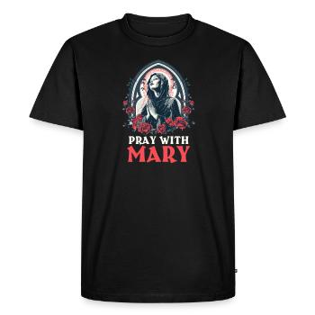 La Vierge Marie prie avec Marie - T-shirt Premium bio Homme - noir - Devant - Nico (187cm)