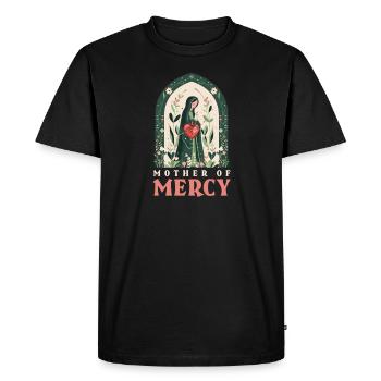 Vierge Marie Mère de la Miséricorde - T-shirt Premium bio Homme - noir - Devant - Nico (187cm)