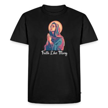 Vierge Marie La foi comme Marie - T-shirt Premium bio Homme - noir - Devant - Nico (187cm)