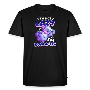 Koala Je ne suis pas paresseux, je suis Koala-Tic - T-shirt Premium bio Homme - noir - Devant - Nico (187cm)
