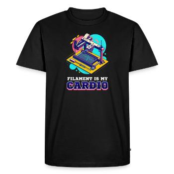 Imprimante 3D Accessoires Le filament est mon cardio - T-shirt Premium bio Homme - noir - Devant - Nico (187cm)