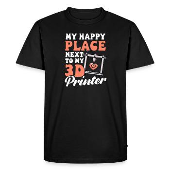 Accessoires d’imprimante 3D Heureux à côté de l’imprimante 3D - T-shirt Premium bio Homme - noir - Devant - Nico (187cm)