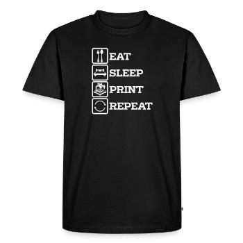 Accessoires d’imprimante 3D Manger, imprimer, dormir, répéter - T-shirt Premium bio Homme - noir - Devant - Nico (187cm)
