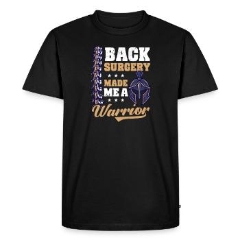 Back Surgery Back Surgery Made Me A Warrior - Men's Premium Organic T-Shirt - black - Front - Nico (187cm)