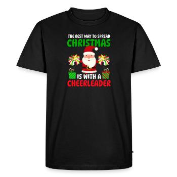 Pom-pom girl de Noël : Meilleur avec une pom-pom girl - T-shirt Premium bio Homme - noir - Devant - Nico (187cm)