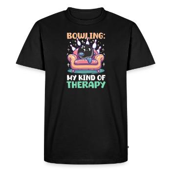 Bowling Bowling : mon genre de thérapie - T-shirt Premium bio Homme - noir - Devant - Nico (187cm)