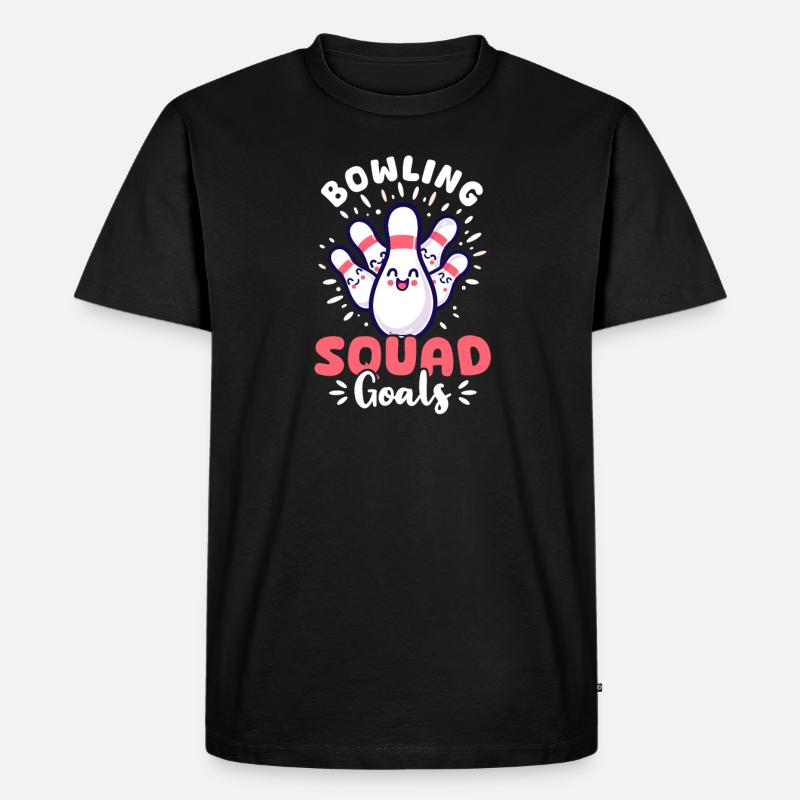 Bowling Bowling Squad Ziele - Männer Premium Bio T-Shirt - Schwarz