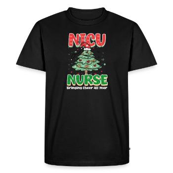 Noël Infirmière de l’USIN, apportant de la joie toute l’année - T-shirt Premium bio Homme - noir - Devant - Nico (187cm)
