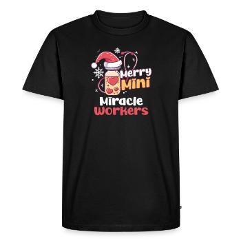 Noël joyeux de l’USIN, faiseurs de miracles - T-shirt Premium bio Homme - noir - Devant - Nico (187cm)