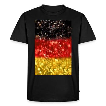 05 Deutschland Flagge Fahne Glitzer Poster Shirt - Männer Premium Bio T-Shirt - Schwarz - Vorne - Nico (187cm)