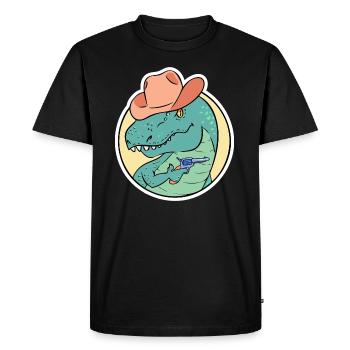 Dinosaure T-Rex - T-shirt Premium bio Homme - noir - Devant - Nico (187cm)