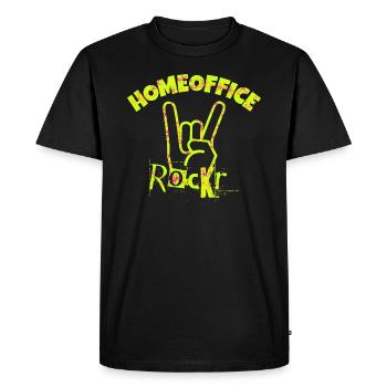 Bureau à domicile ROCKR - T-shirt Premium bio Homme - noir - Devant - Nico (187cm)