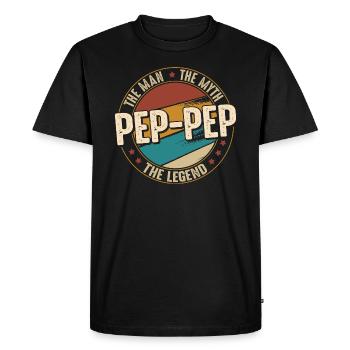 Fathers Day Pep-Pep the Man the Myth the Legend - T-shirt Premium bio Homme - noir - Devant - Nico (187cm)